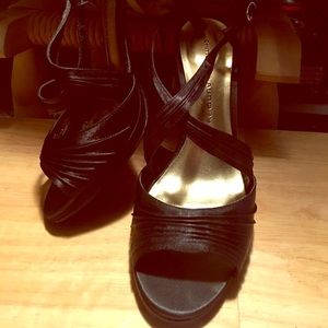 Black Satin Heels